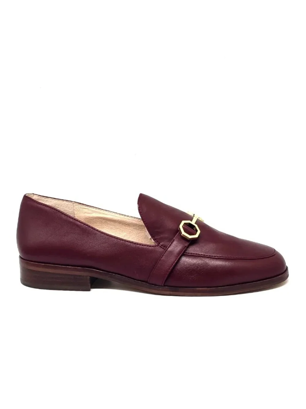 Louise et Cie Bayne Burgundy Leather Slip on Horse Bit Loafers Women's Size 8.5W